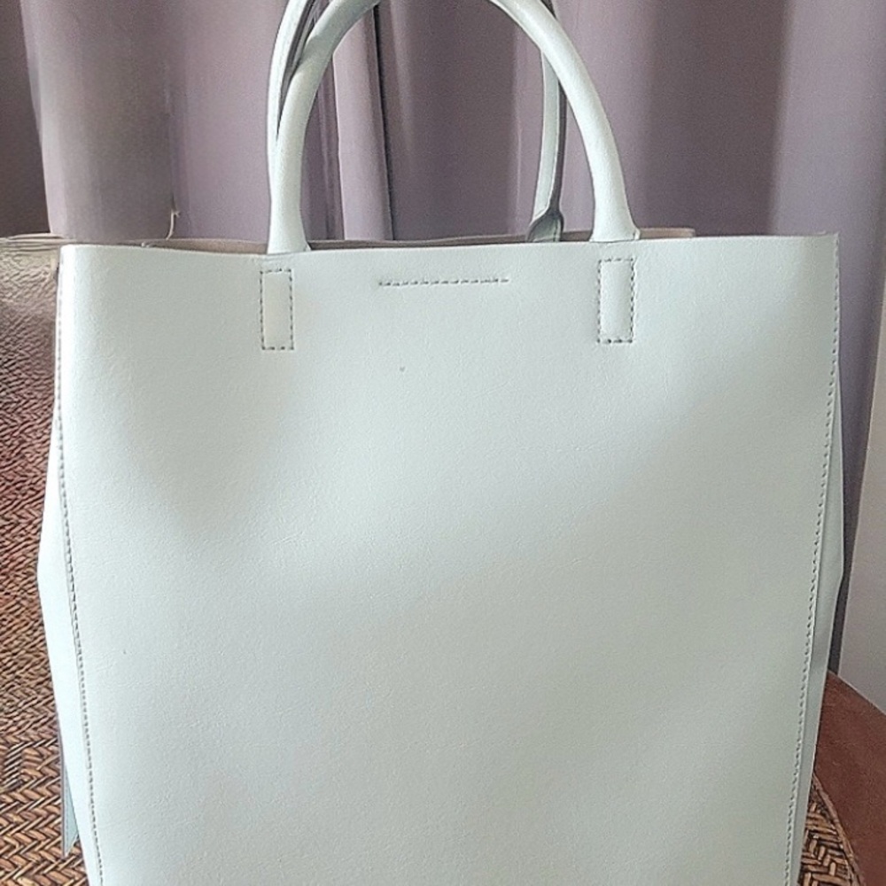 Banana Republic Leather Tote Bag – Like New, Light Blue